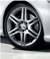 AMG light-alloy wheels, Styling IV, 6-twin-spoke, painted silver, high-sheen surface,